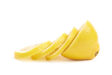 Sliced lemon fruit isolated