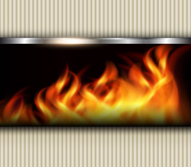 Abstract background with vector fire flames.