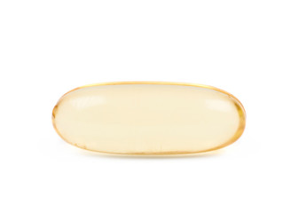 Single softgel pill isolated