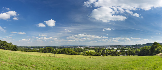 Aachen Panorama With Deep Blue Sky