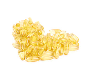 Heart shape made of softgel pills