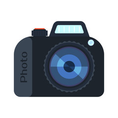 Retro photo camera vector illustration.