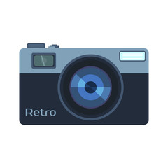 Retro photo camera vector illustration.