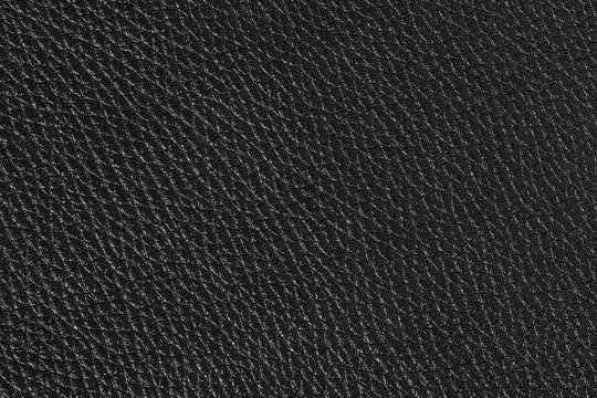 Black bright leather texture on macro.