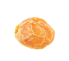 Single dried apricot isolated