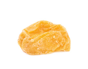Single dried apricot isolated