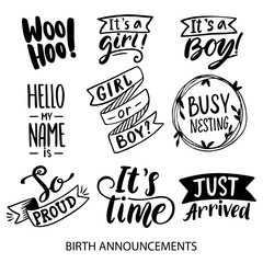 Birth Announcements lettering collection