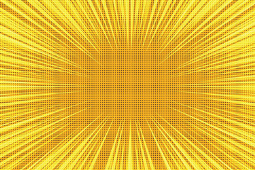 Fototapeta premium Yellow orange rays pop art retro vintage background