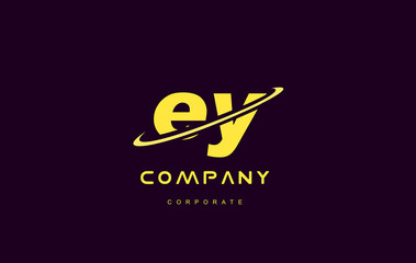 ey small alphabet yellow letter logo vector icon design