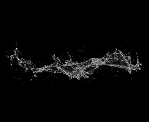 water splash isolated on black background