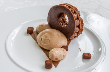 dessert, déclinaison de chocolats 