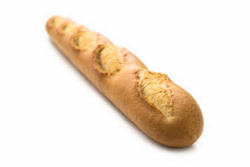 Baguette isolated on white background