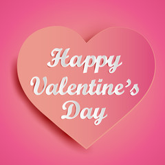 Heart from paper. Valentines day card