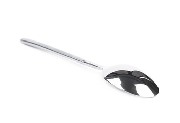 Metal dinner spoon isolated