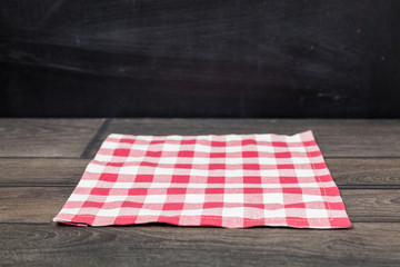 Napkin. Preparing for dinner. Checkered.