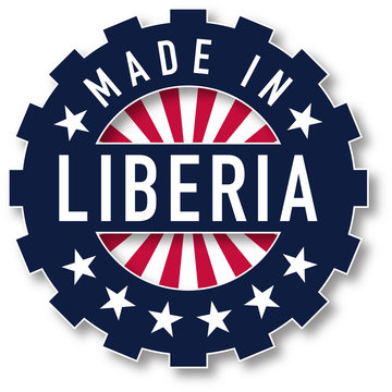 Made in Liberia flag color stamp