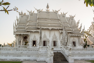 Wat Rong Khun better known as the White Buddhist Temple in Chiang Rai Province, Thailand. 