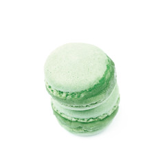 Two macaron cookies isolated