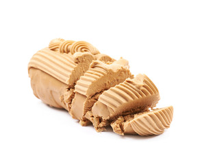 Creamy dessert nut fudge isolated