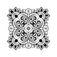Vector hand drawn doodle mandala for coloring book. 