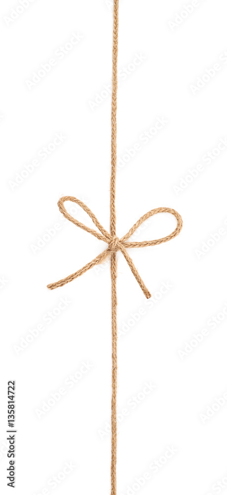 Wall mural bow knot on a string isolated