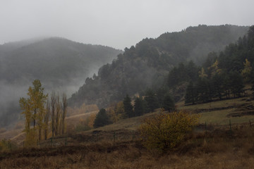 misty landscape in andorra