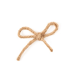 Linen rope bow knot isolated