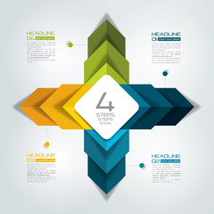 4 steps connected infographic. Vector illustration.