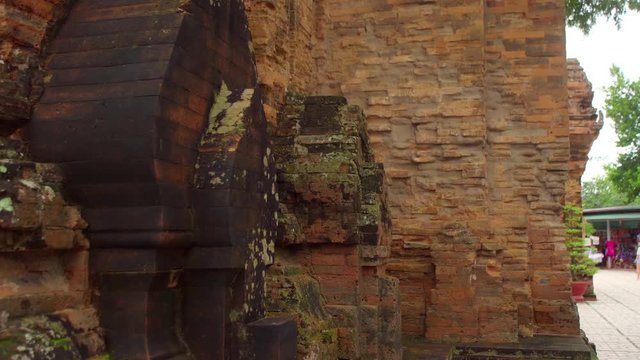 Old Brick cham towers in Nha Trang, landmark Vietnam. Asia Travel concept. Journey through Vietnam Concept.