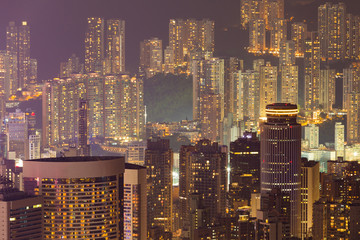 Hong Kong city residence apartment night view