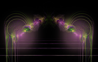 fractal colorful concentric circles lines