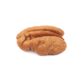 Single pecan nut isolated