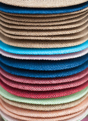 Many colors hats