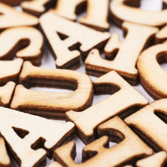 Surface covered with wooden letters