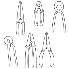 vector set of pliers