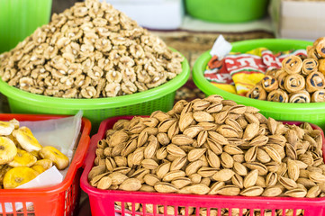 Goods on the stall at the Siab Dekhkhan Bazaar in Samarkand, Uzbekistan