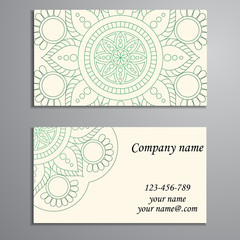 Invitation, business card or banner with text template. Round fl