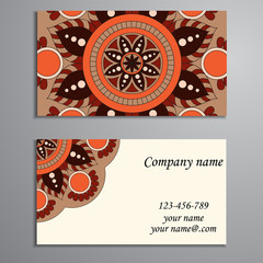 Invitation, business card or banner with text template. Round fl