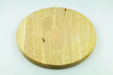 wood cutting board on white background