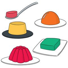vector set of jelly
