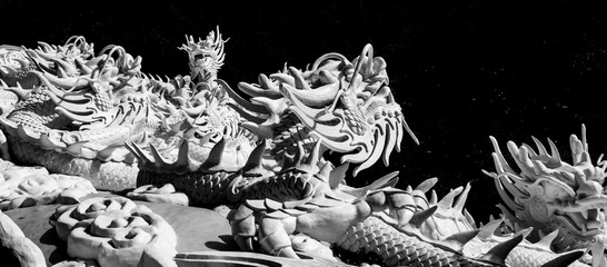 Many dragon statue in the public park at Hatyai, Songkhla provic