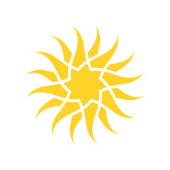 Abstract yellow sun icon.