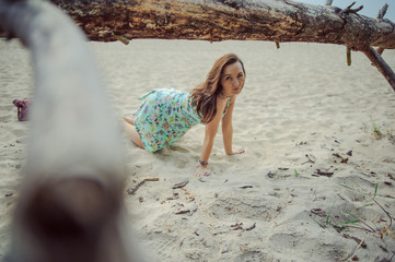 Young woman on a beach