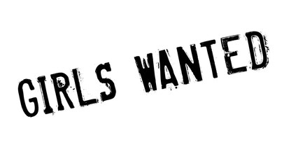 Girls Wanted rubber stamp. Grunge design with dust scratches. Effects can be easily removed for a clean, crisp look. Color is easily changed.