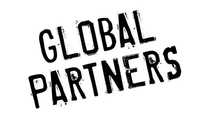 Global Partners rubber stamp. Grunge design with dust scratches. Effects can be easily removed for a clean, crisp look. Color is easily changed.