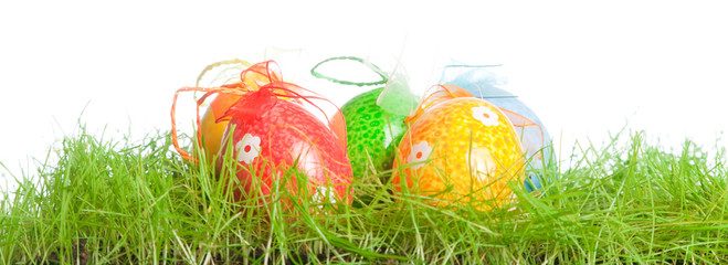 Easter Eggs In The Grass