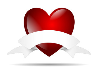 Herz isoliert mit Banderole