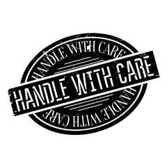 Handle With Care rubber stamp. Grunge design with dust scratches. Effects can be easily removed for a clean, crisp look. Color is easily changed.