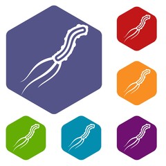 Dangerous virus icons set