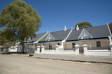 Fototapeta na wymiar Matjiesfontein in the Central Karoo region of the Western cape South Africa. Terraced cottages in this historic town